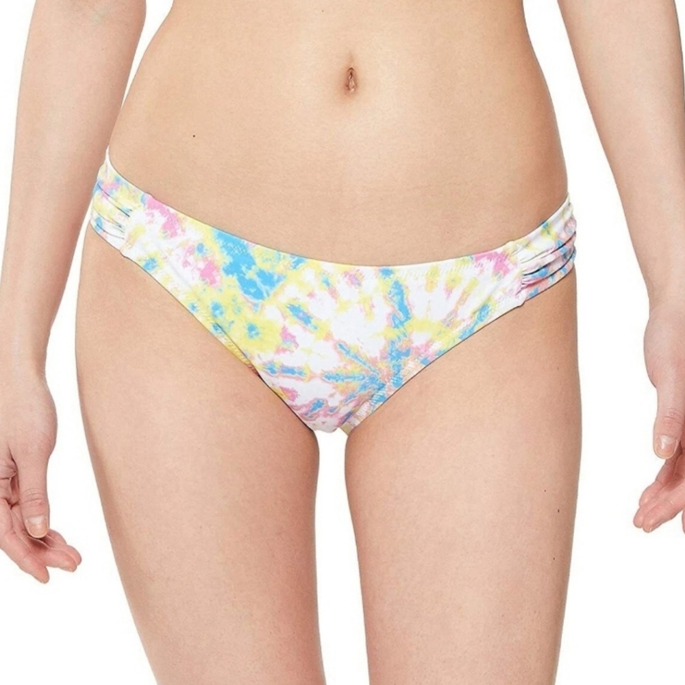 Jessica Simpson Shirred Side Tie Dye Bikini Swim Bottom